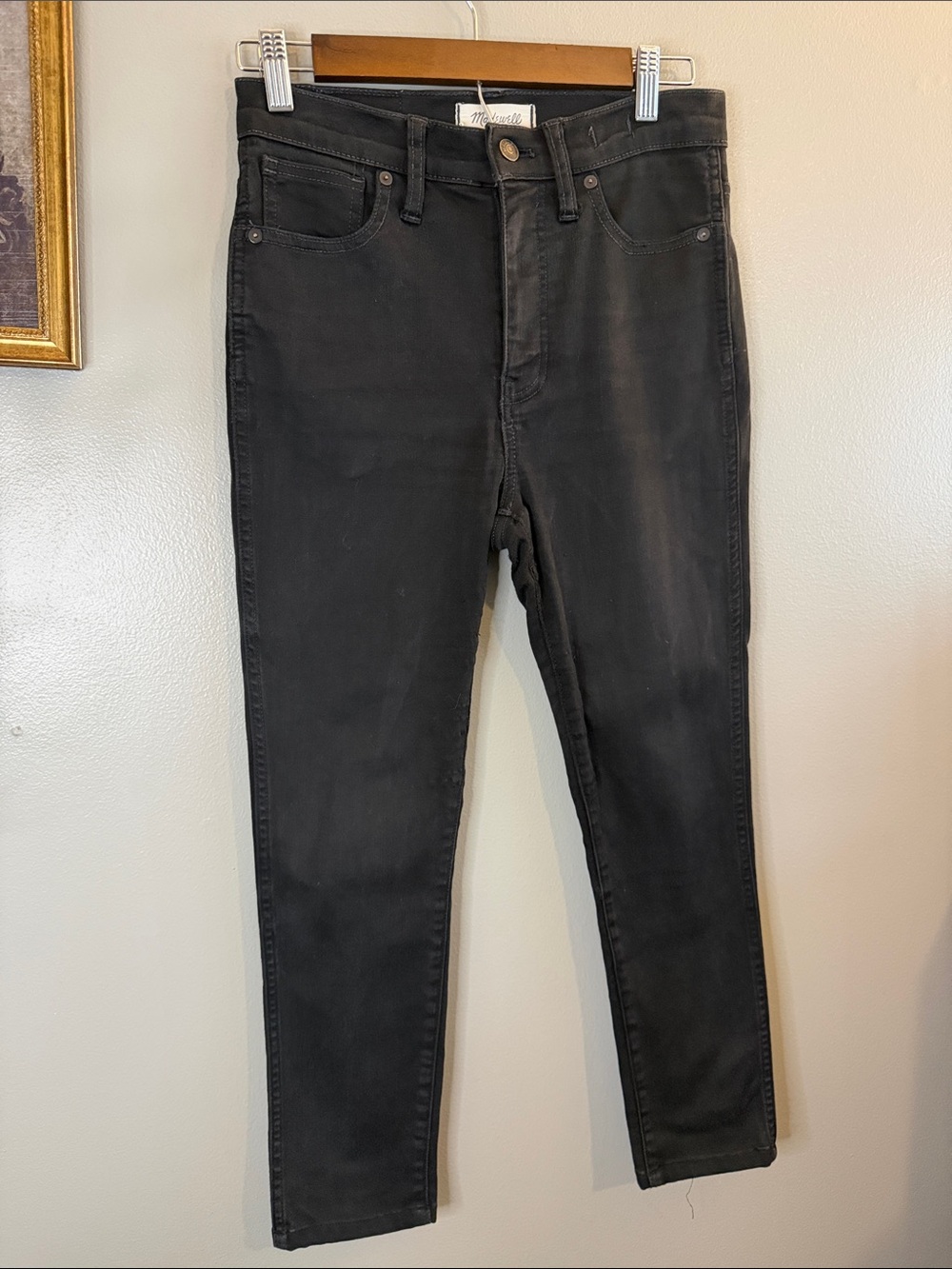 Madewell 10” High-Rise Skinny Jeans Black Size 27 Stretch Denim - Picture 4 of 8
